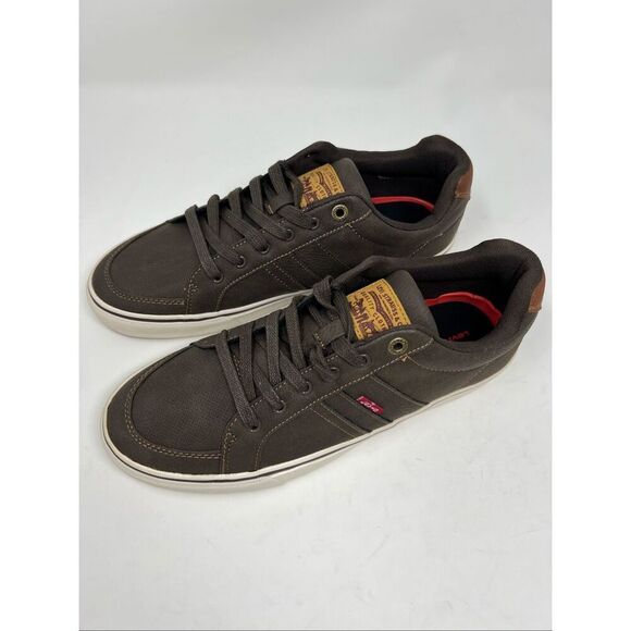NWT LEVI’S Men’s Sneakers Shoes 10.5 Brown Tan Turner Tumbled Wax Comfort Insole - Picture 2 of 15